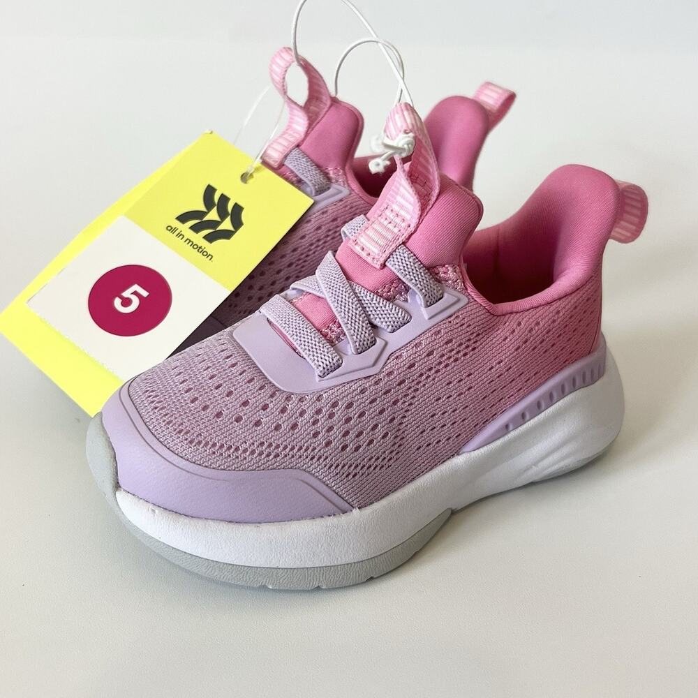 Toddlers Girls Pink Athletic Sneakers 5 Lightweight Running All In Motion